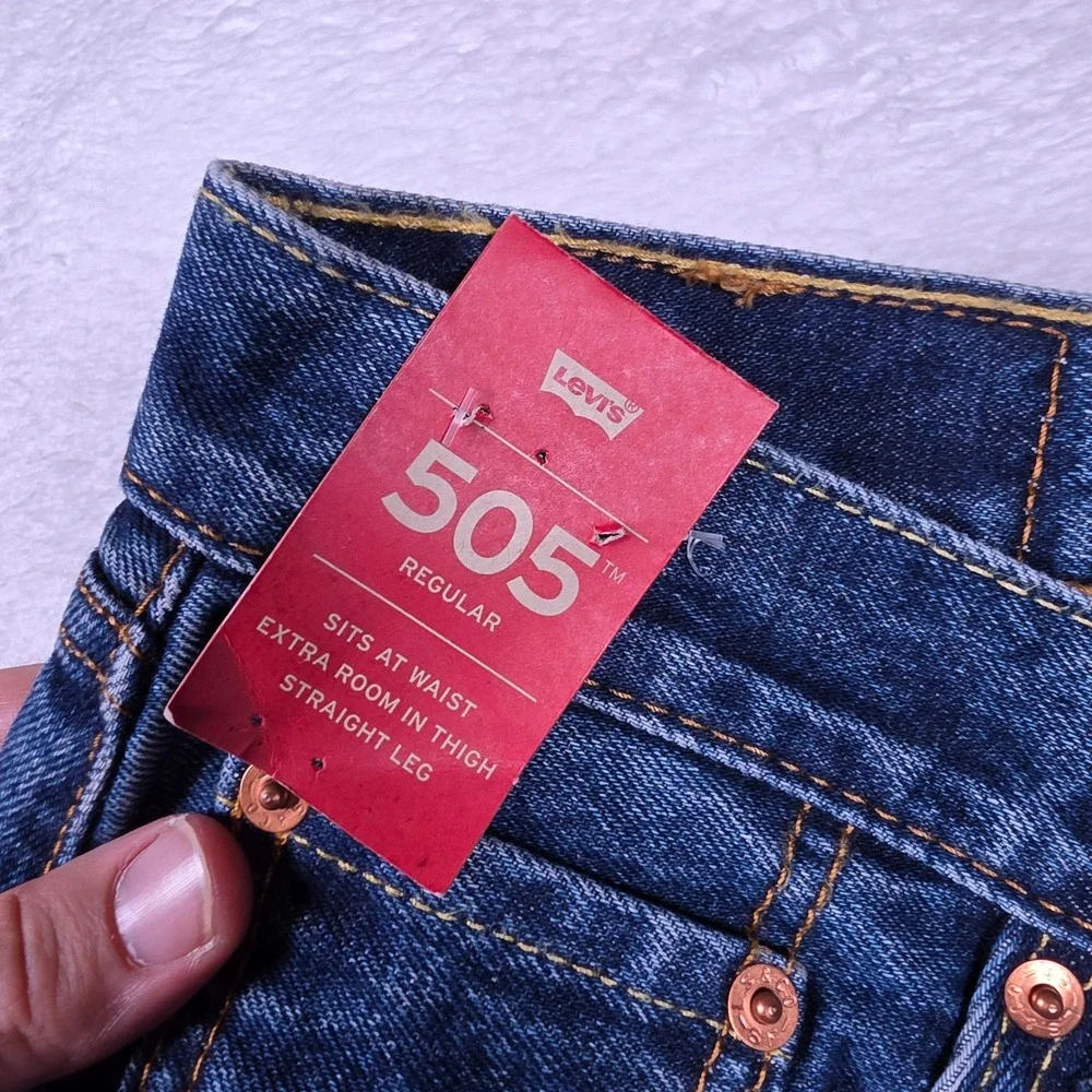 NEW Levi's 505 Regular Mens 29/30 Blue Denim Straight Leg Jeans 005054886 NWT